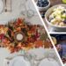 Ilustração ao texto: Alimentação moderna, novas composições à mesa! Fotos de comida e uma mesa posta.